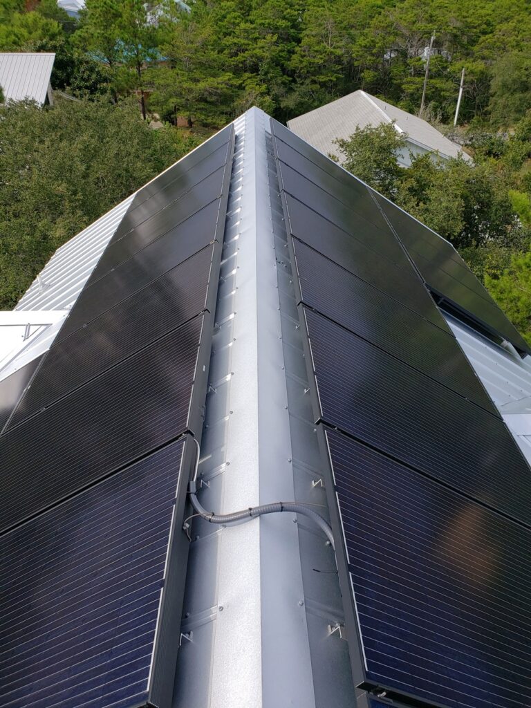solar panels on a roof
